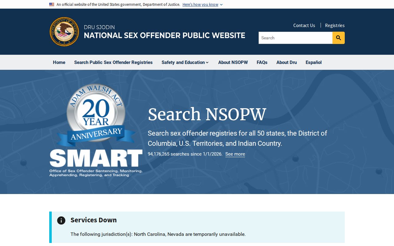 Culpeper County sex offender registry search through NSOPW