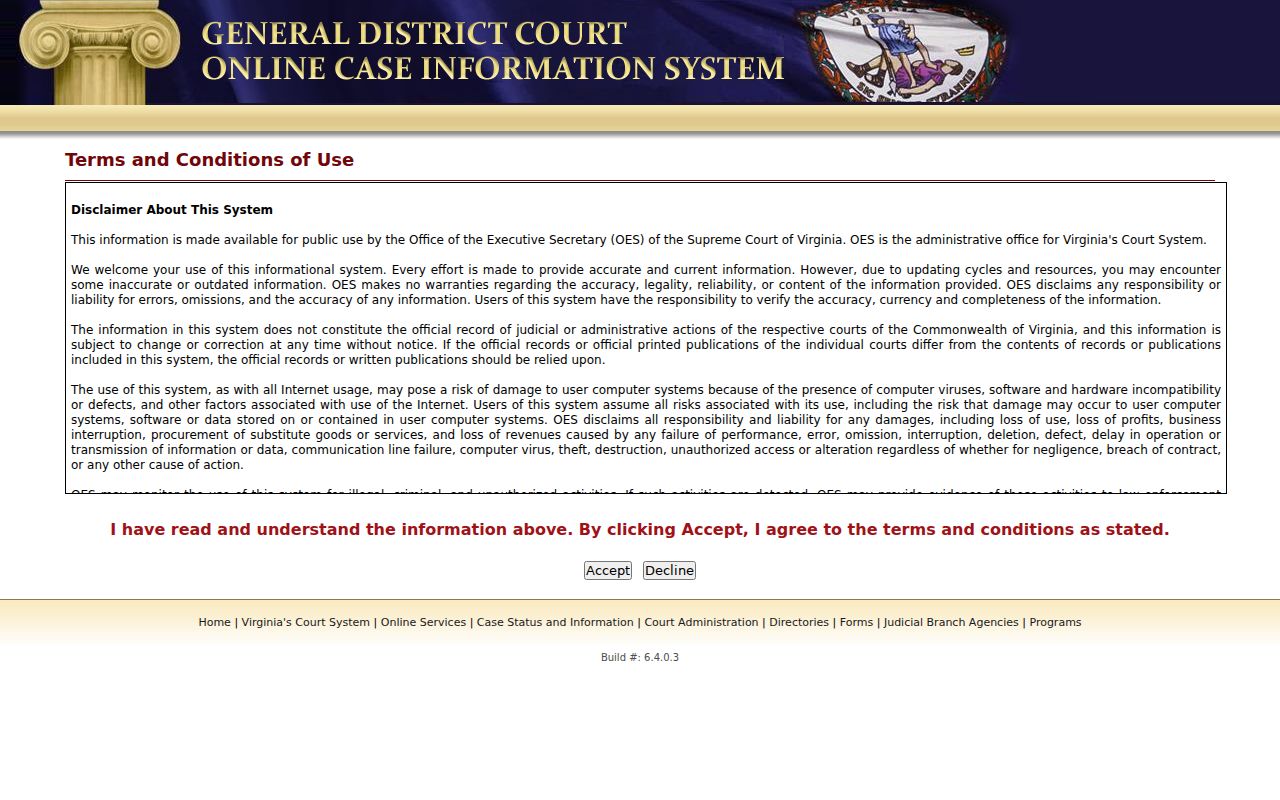 Culpeper criminal record check General District Court search